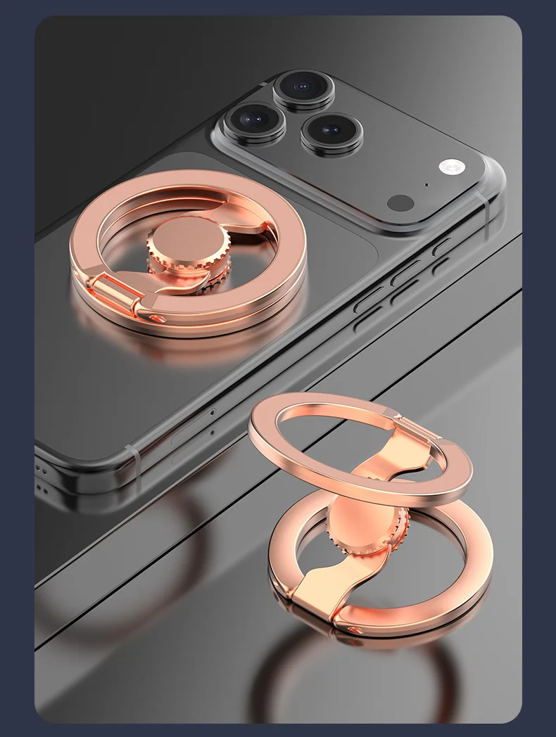 Fingertip Gyroscope Magnetic Phone Holder Fully Foldable Double Sided Stand with Kickstand for Smartphone