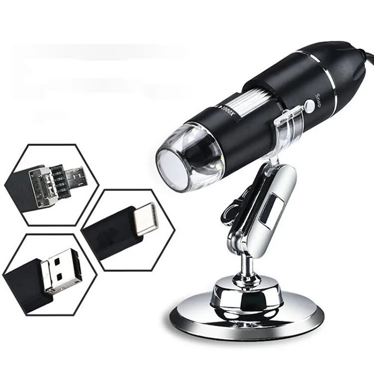 Good Quality 3 in 1 Digital Microscope 1600X Zoom Microscope with USB Connect Android Phone and Windows Computer