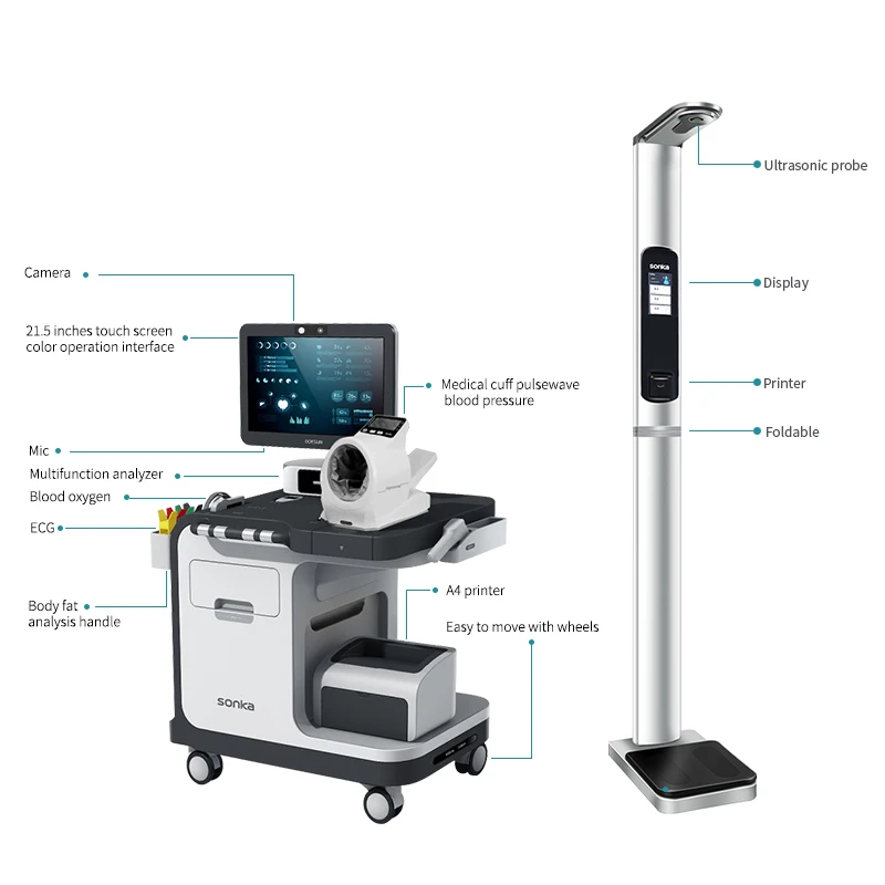 Sonka interactive health kiosk mobile blood pressure monitor urine analyzer professional medical devices multi-scenario use