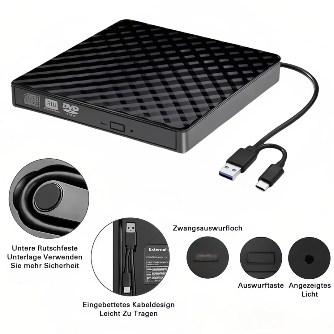 Latest USB 3.0 External Optical Drive CD DVD RW ROM for PC Laptop Desktop