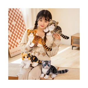 Stuffed Plush Animal Cartoon Plush Toy Wholesale Simulation Cat Plush Toy Super Realistic Garfield Cat Cute Gift Cat Props