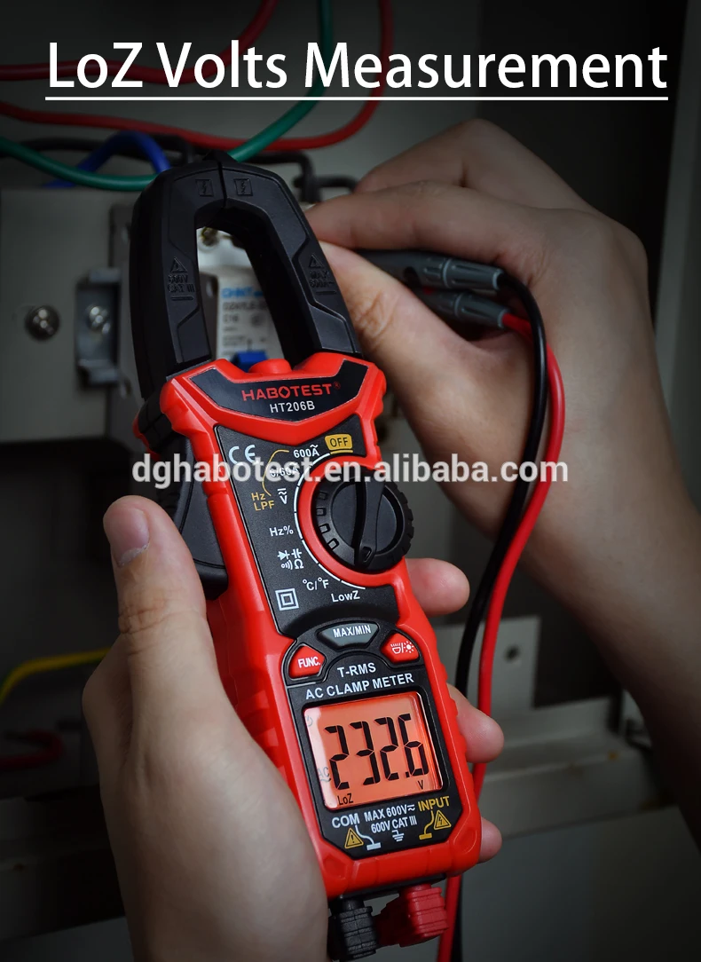 HABOTEST Upgraded Version HT206D Handheld NCV Digital Clamp Meters Voltmeter Ammeter Capacitor Battery Tester 6000 Counts