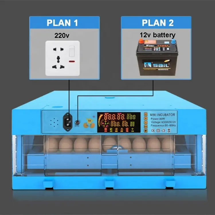 Fully Automatic Egg Hatching Machine Incubator 220V 12V  Chicken Duck Goose Bird Egg Incubator