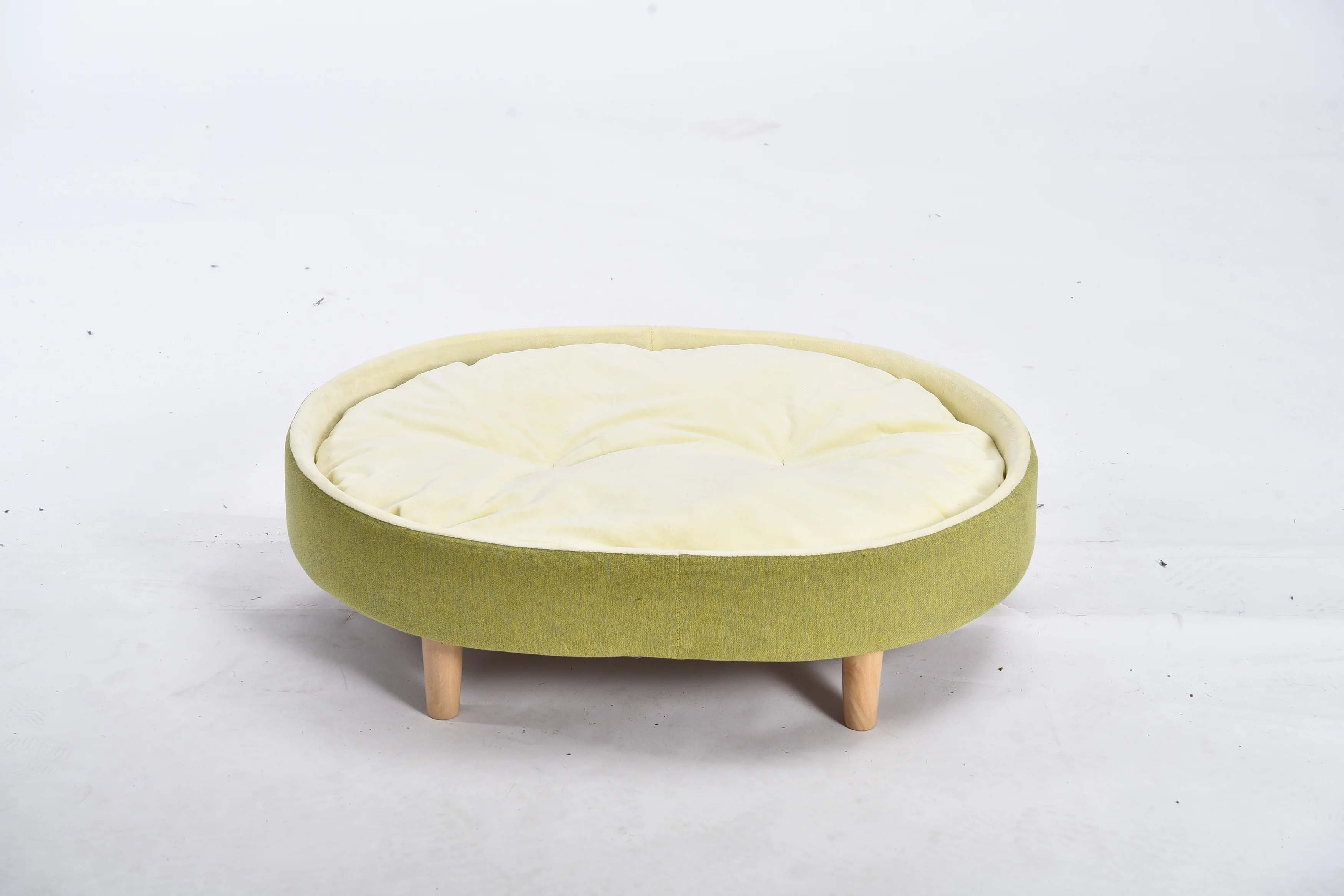 Зеленый желтый щенок маленький круглый съемный коврик Pet Cot Овальный повышенный диван-кровать для собаки