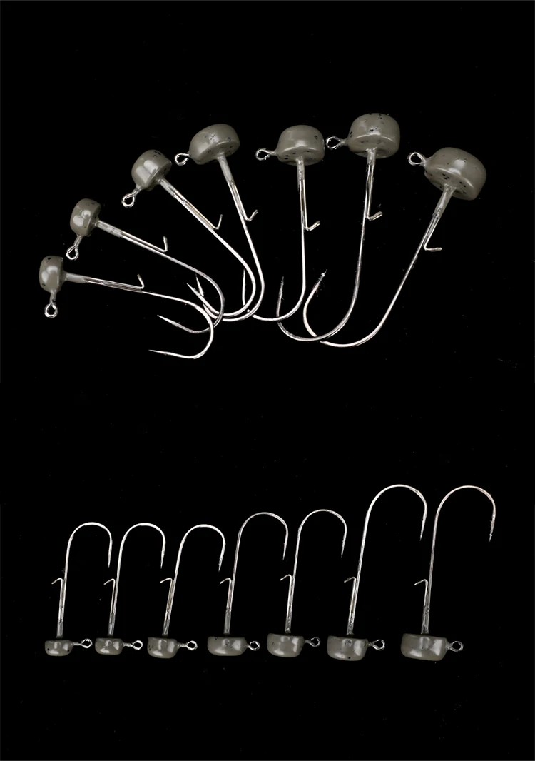 Tungsten Mushroom Shape Steel Wire Soft Worm Lures Tungsten Jig Head