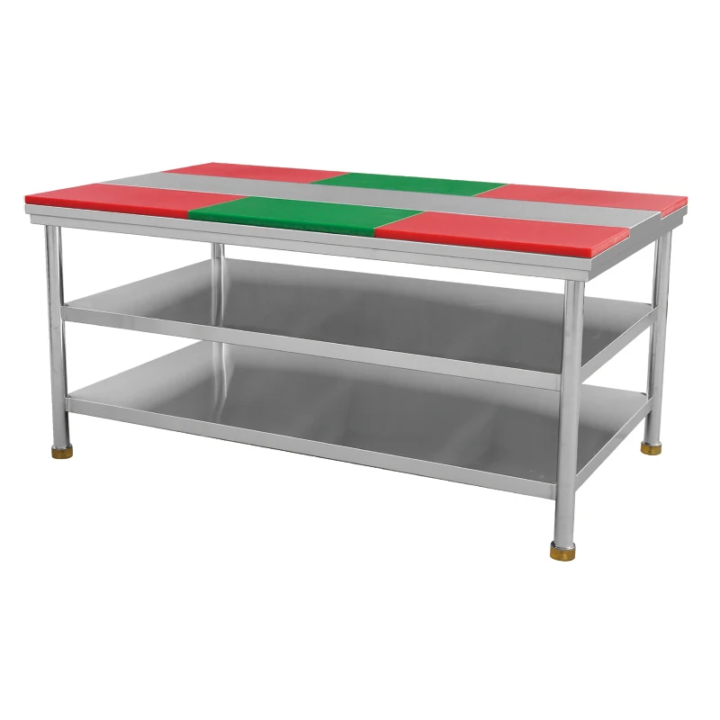 mesa de trabalho com tábua de corte em aço inoxidável 201/304