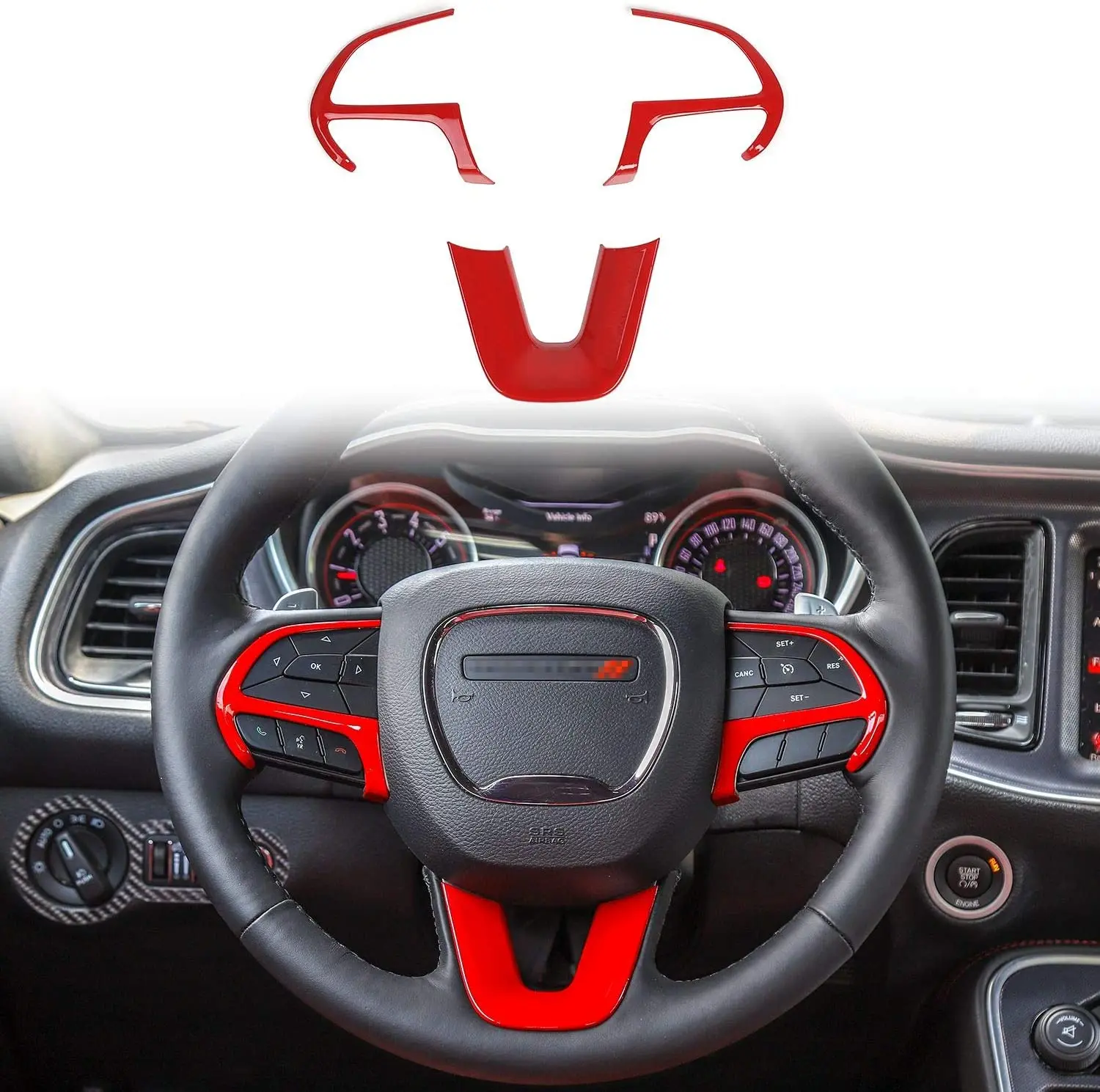 For Challenger Steering Wheel Trim For 2015-2019 Dodge Challenger,Charger,For  2014-2019 Dodge Durango - Buy Steering Wheel Cover Trim,Steering Wheel Trim  Product on 