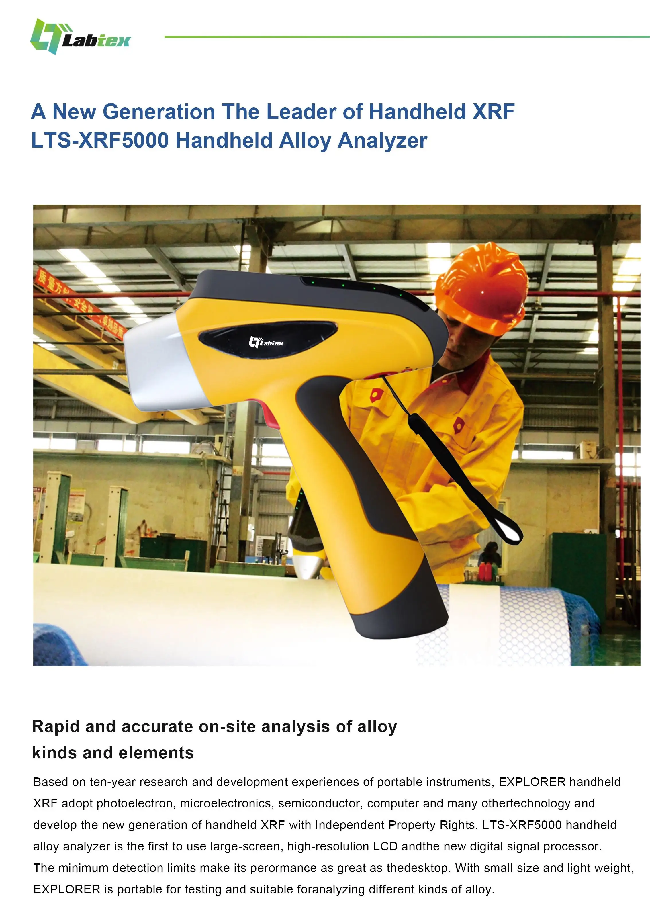 Labtex XRF5000 Handheld XRF Analyzer - Precision & Reliability