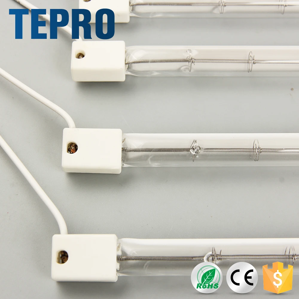 QIR240-2000/A Waterproof Transparency Quartz Tube Ceramic Base if Lamp 1000w 1500w 2000w 2500w Infrared Heater Halogen