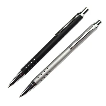 Pen Factory Custom Gift Promotional Ball Pen Customized Logo Black White Slim Metal Body Twist Ballpoint Pen