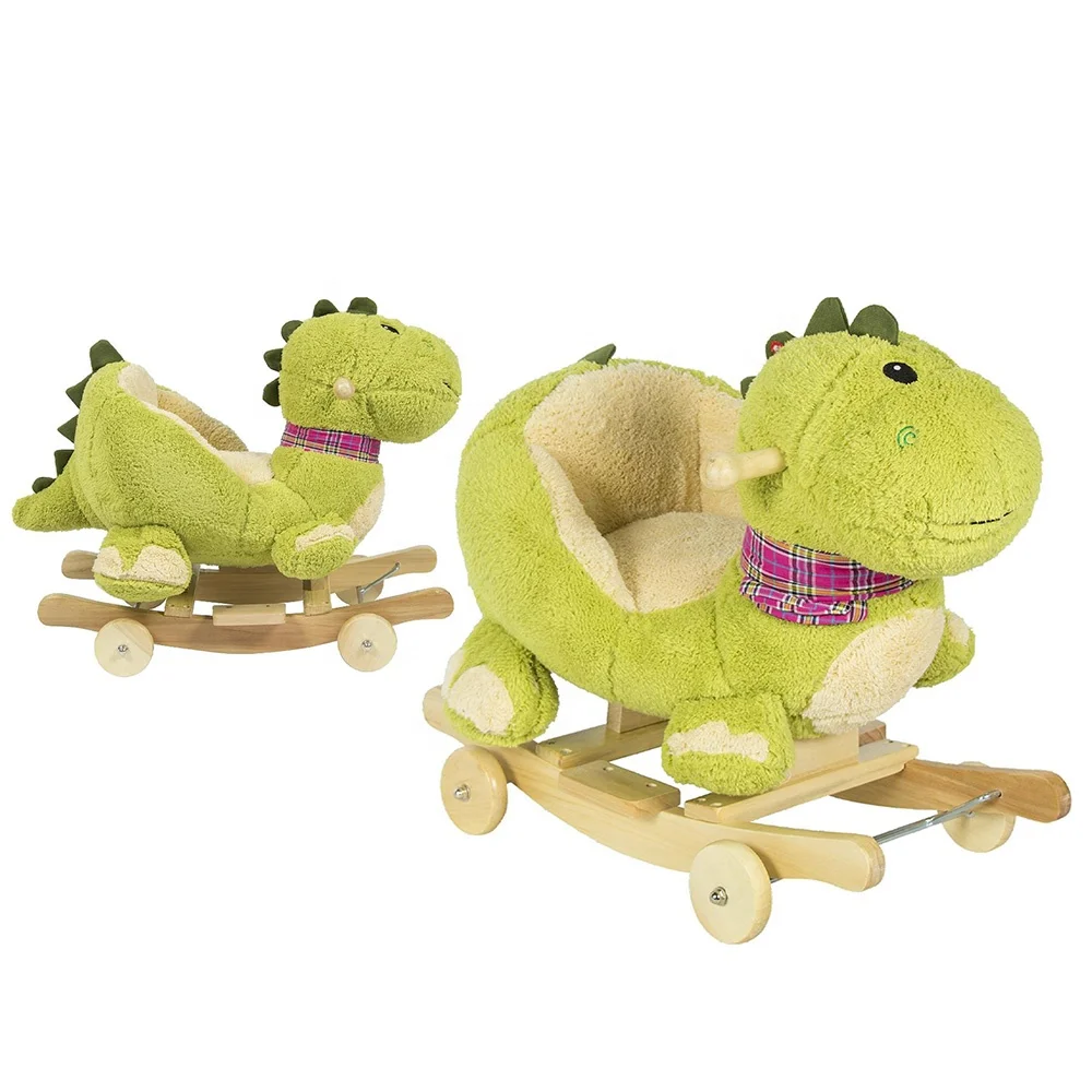 Детская игрушка, плюшевый динозавр-качалка, кресло-качалка для малышей, деревянный рокер
