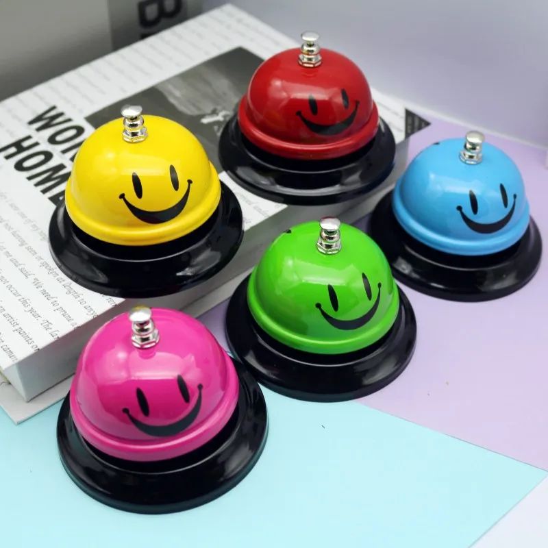 Campanello Di Servizio Da Tavolo In Metallo - 7,5 Cm, Colore Rosa Chiaro, Per Ristoranti, Hotel, Eventi