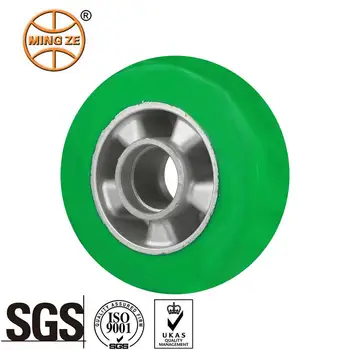 200x50mm Commercial Outdoor Elastic PU Aluminium Core Wheel Caster 450Kg Load Capacity for Machinery Manufacturing Auto Industry