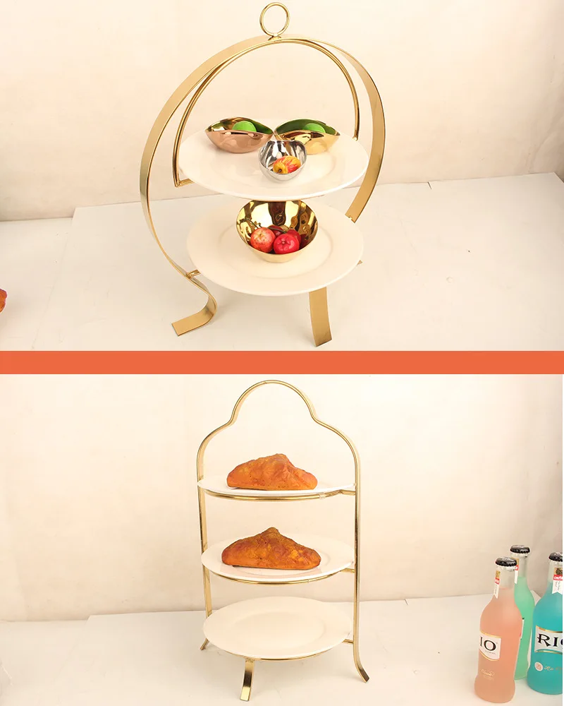 British Luxury Afternoon Tea Dim Sum Rack Three-layer Fruit Tray Plate ...