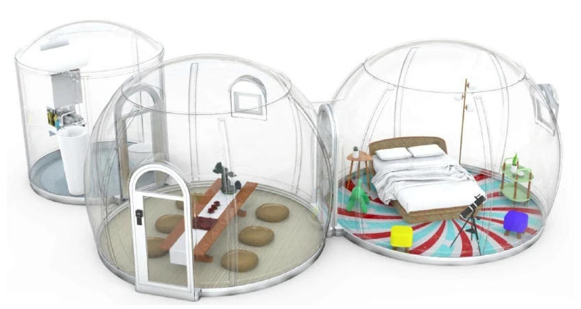 PC Domes Transparent Glamping Geodesic Dome House for Sale
