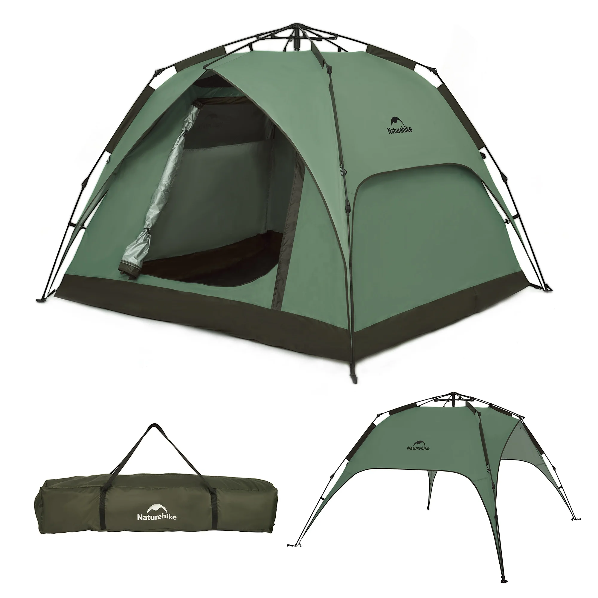 Naturehike cape5 50+UPF הגנה מפני השמש עמיד לרוח קמפינג משפחתי אוהלי פופ אפ חיצוני 3-4 אנשים אוהל קמפינג אוטומטי