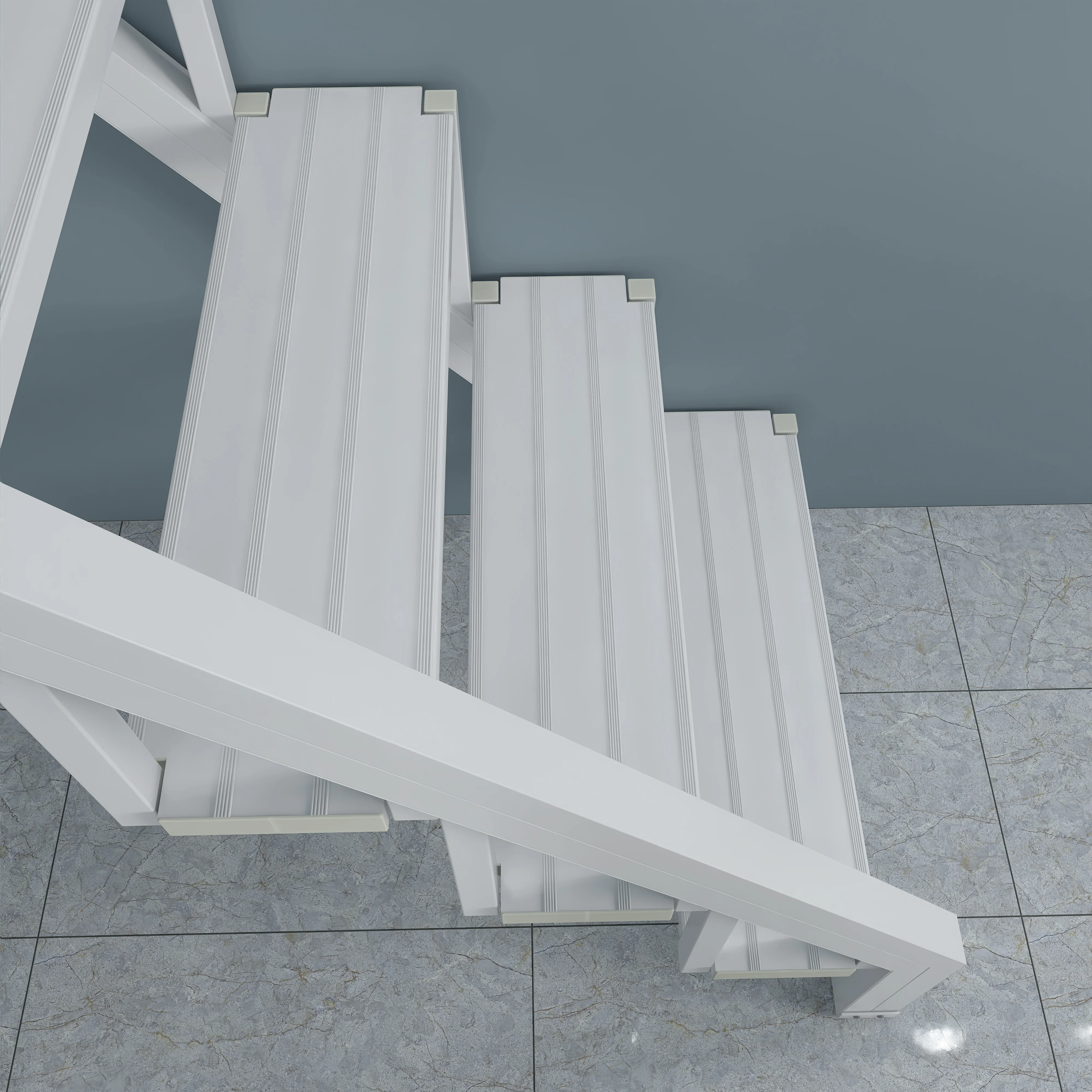 Customized Aluminium Alloy Collapsible Folding Stairs Against Wall