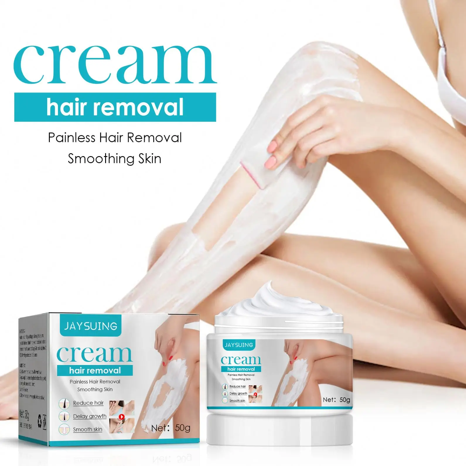 Jaysuing Aloe Vera Underarm Face Body Pubic Hair Removal Cream Repairing Painless Removal Depilation Gentle Effective