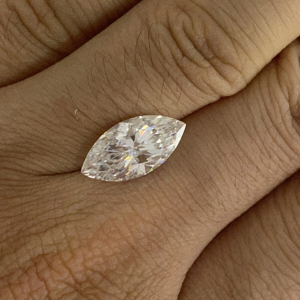 Lab Grown Moissanite Big Size 18x8mm 5cts VVS1 Marquise Cut Loose Moissanite Stone