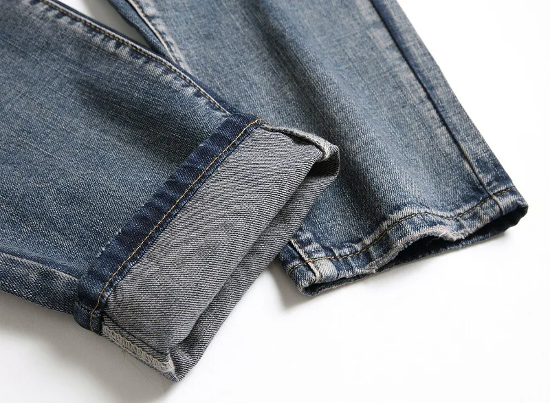 Men's Plus Size Zip Patchwork Straight Fit Denim Long Pants - Buy Mens ...