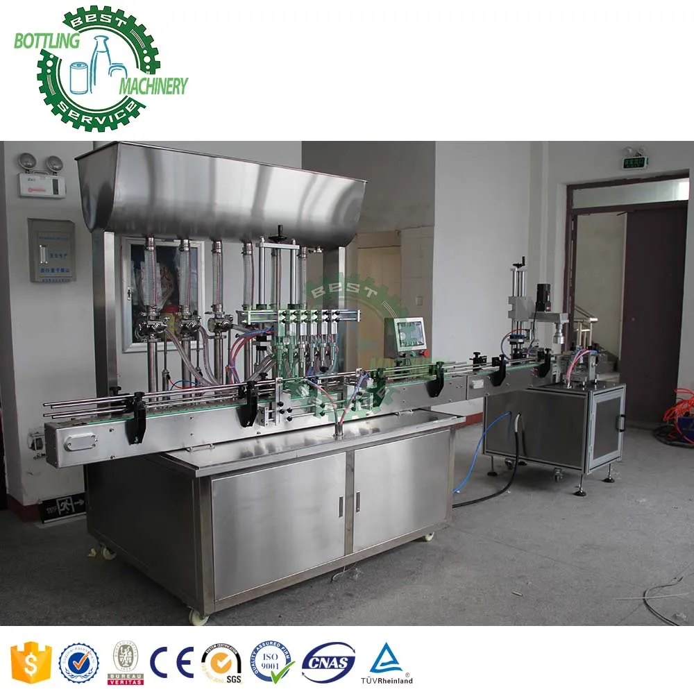 2 4 6 8 Head Linear Sauce Paste Jam Cheese Butter Syrup Ketchup  Bottle Auto Pneumatic Piston Filling Machine with Mixing Hopper