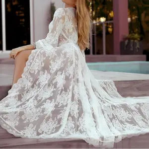 Wave Fringe Lace Loose Beach Cardigan, Beach Dress,Vacation Beach Cover-up