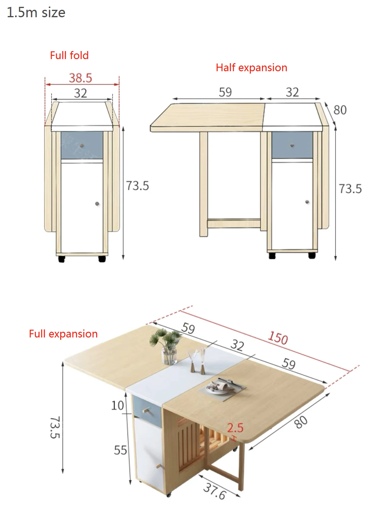 Nordic Folding Dining Table Chair Combination Modern Simple Small