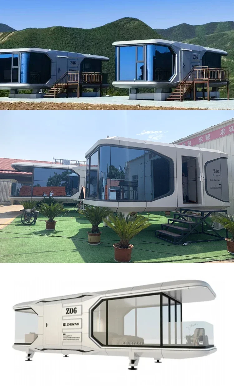 New Arrival Outdoor Prefab Hotel Homestay Office Container Moveable Tiny Luxury Apple Pod Space