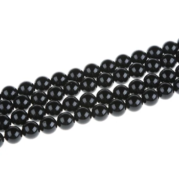 high quality natural stone beads, Black Tourmaline loose beads for jewelry making