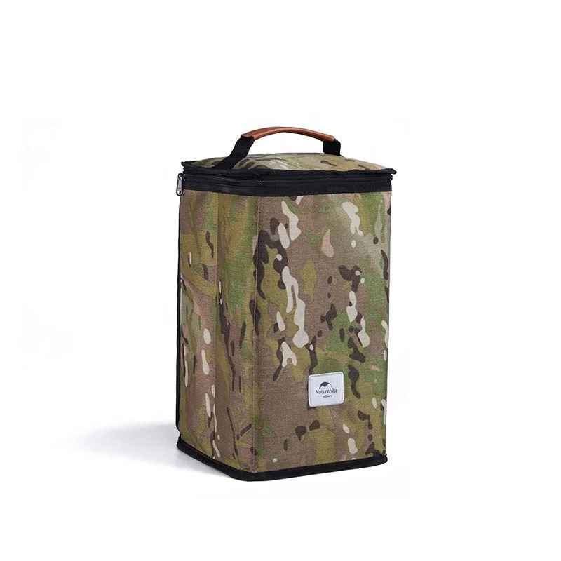 Bolsa de almacenamiento para lámpara plegable con cremallera de camuflaje para acampar al aire libre Naturehike