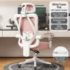 White frame pink mesh (no footrest) + headrest