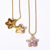 Purple Star with Snake Chain