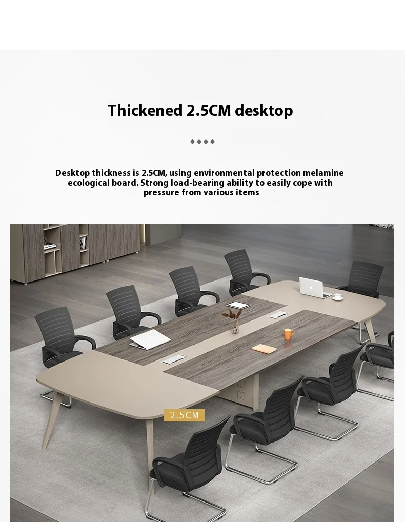 Modern White Wood Conference Table Adjustable Height Long Large Creative Negotiation Office Furniture for Commercial Use