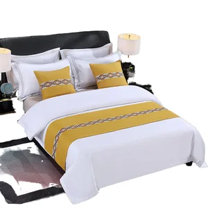 Professional Supply Exporters Customized Bed Runner for Hotel Cotton Linen Fabric for Luxury Bed Runner