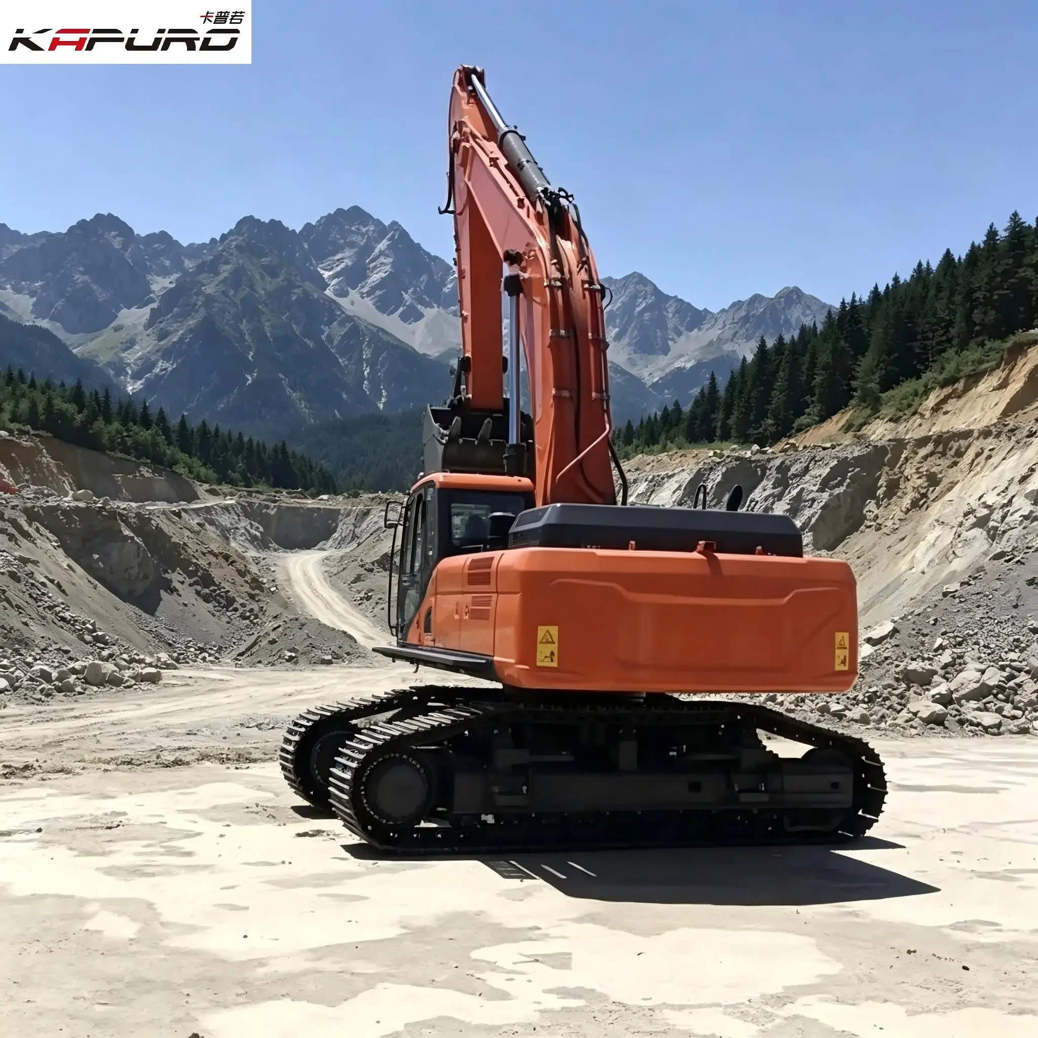 Kapuro KE-500 Doosan-enjin Aangepas 49,7 t Groot Kruipergrawer met Swaarrotsbak vir Harderotsmyn Sany Groot Uitgrawer