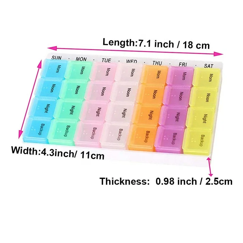 Monthly Pill Box Am/pm Pill Organizer Box For 7 Days 28 Compartments