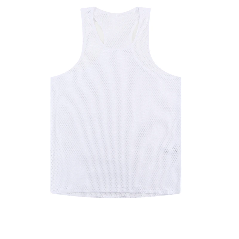Seamless Mesh Breathable Man Big Hole Quick Dry 100% Polyester 100 GSM Marathon Running Sleeveless T-Shirt for Men