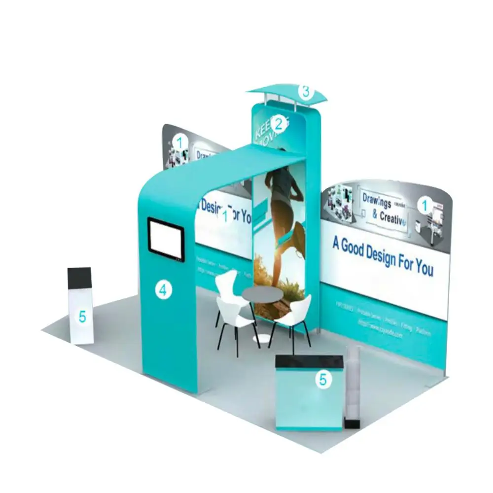 Outdoor Trade Show Equipment Standard Exhibition Booth with Durable Fabric Display