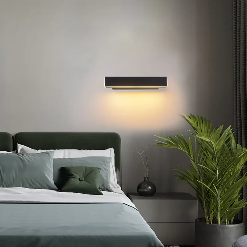 Nordic creative led bedside lamp simple modern bedroom corridor aisle wall rotating wall lamp
