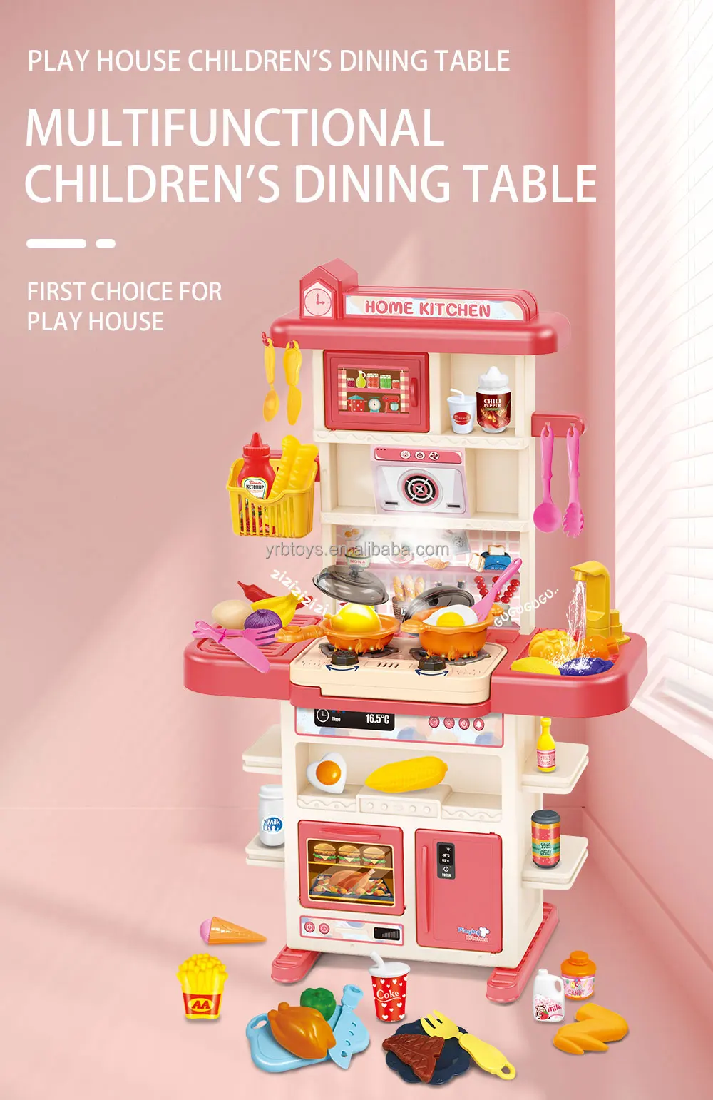 kids Pretend Play Kitchen Toy 43 Pieces