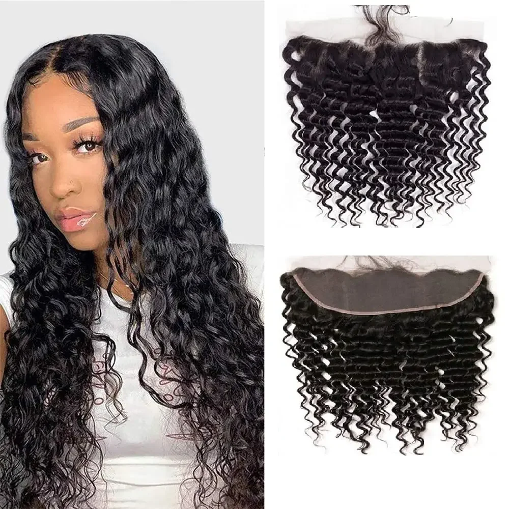 Frontale in pizzo a onde profonde, frontale completo, capelli vergini per donna pre-pizzicati_voghion.com