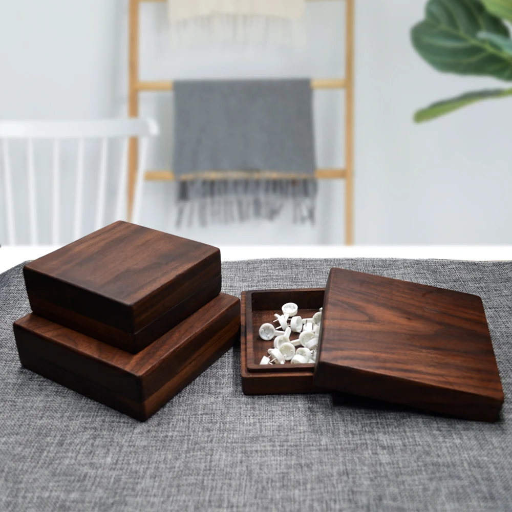 Walnut Wood Storage Box with Cover - Sustainable Jewelry Box