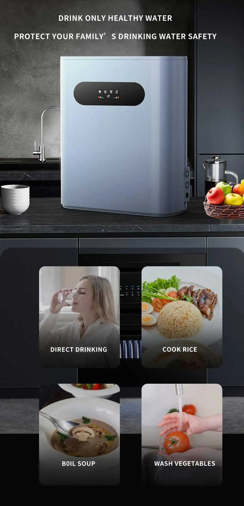 2025 Latest Household for Home Use Under Sink Electric Ro Water Purifier
