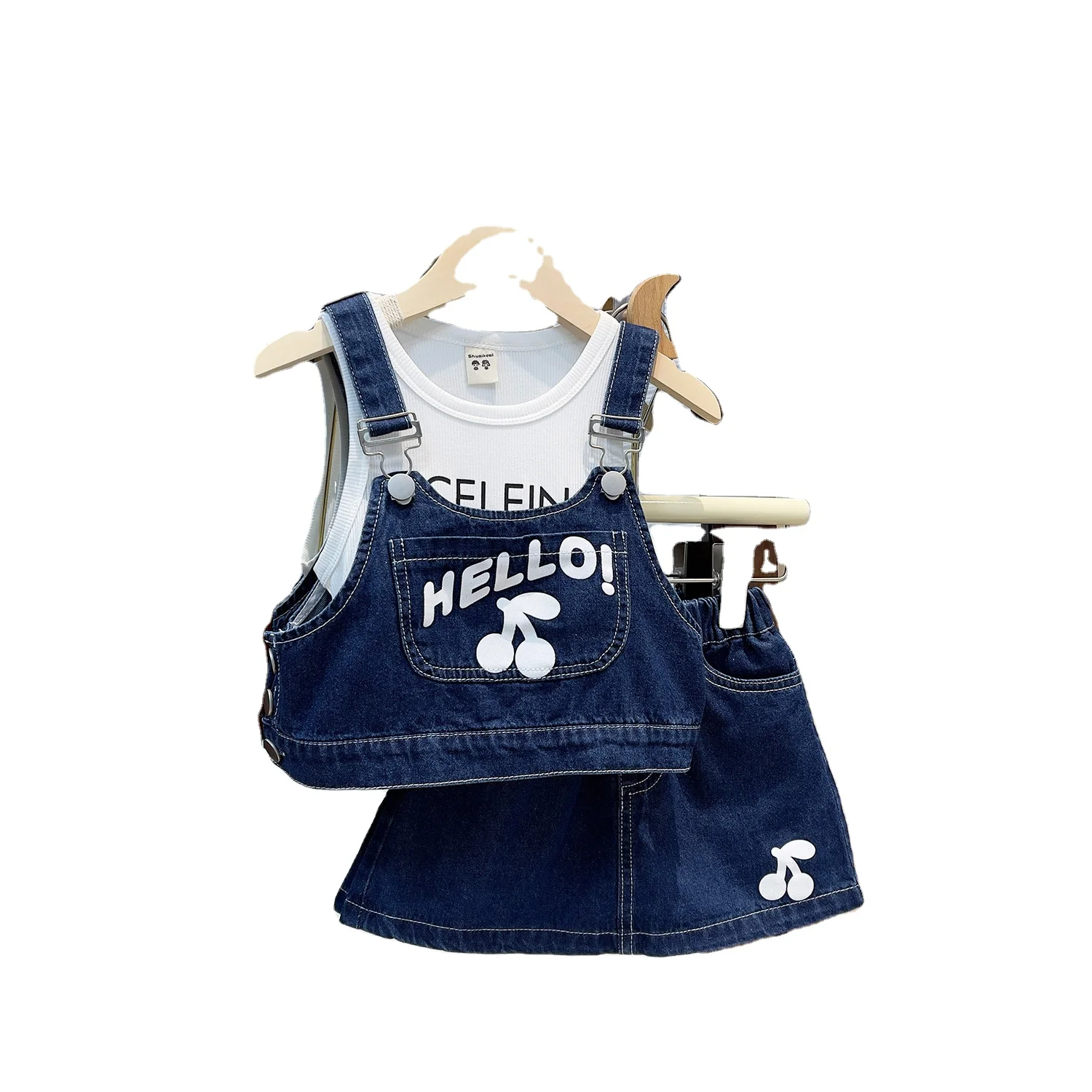 Baby Girls Clothes 2023 Summer New Sleeveless Letter Suspender