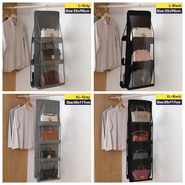 Transparent Double-Sided Pocket Hanging Handbag Organizer