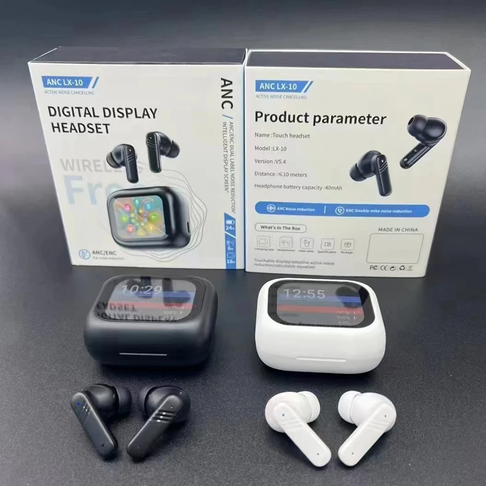 LX-10 BT 5.3 TWS ワイヤレスイヤフォン 300mAh ディスプレイ搭載