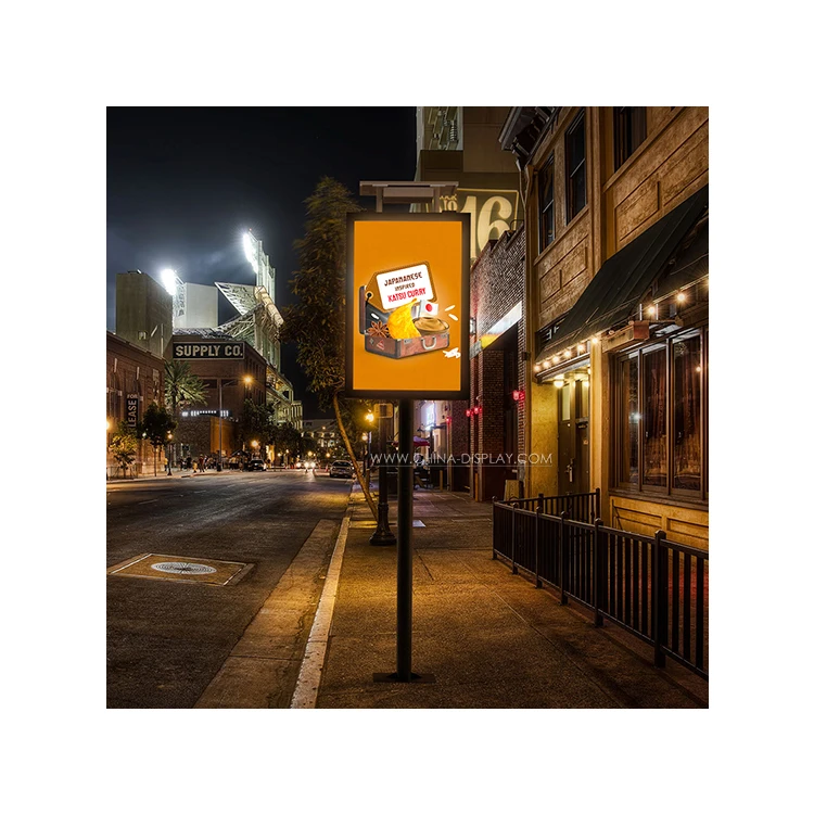 Double Side Standing Advertisement Board for Road Solar System Illuminated Sign for Street
