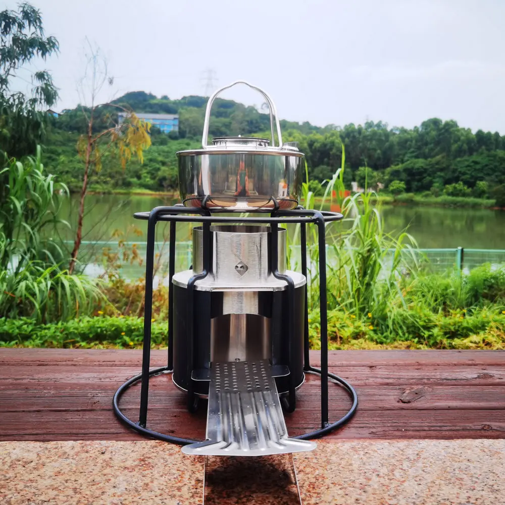 2021 New Design Stainless Steel Wood Pellet Rocket Stove Charcoal Stove ...