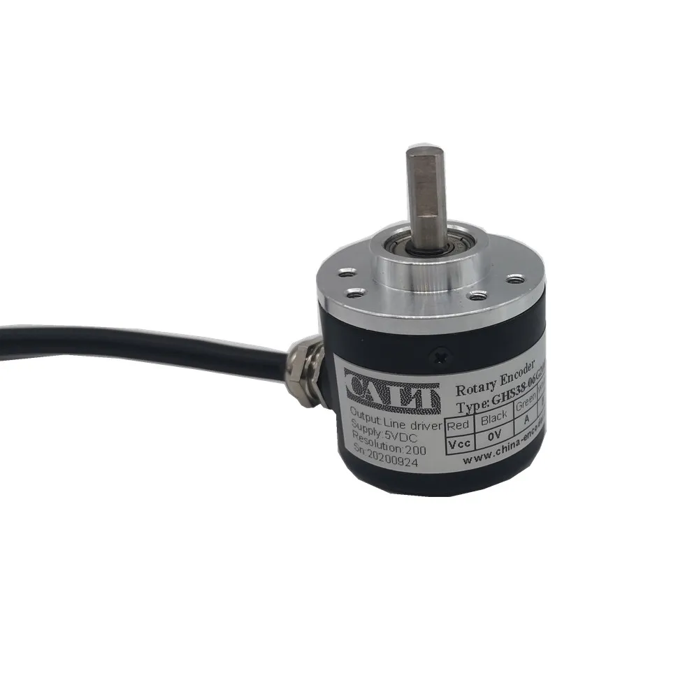 CALT GHS38 Series Incremental Rotary Encoder 200ppr 5V Supply Voltage 6mm Solid Shaft with Line Driver Output