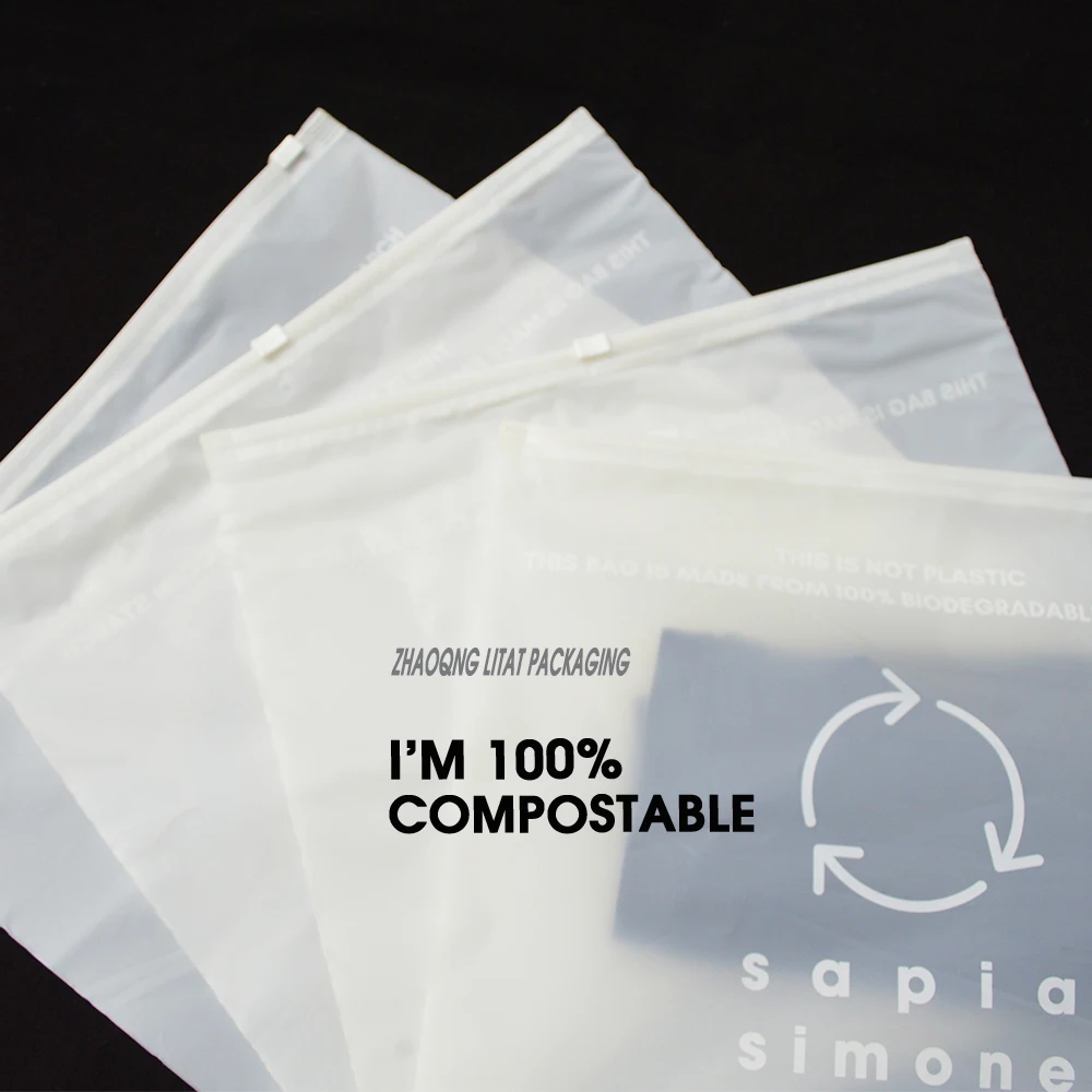 Free Samples Eco-friendly Bio Degradable Cornstarch Custom Bag Zipper Bag with Competitive Price Compostable Biodegradable Bag